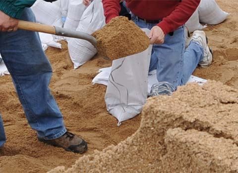 filling sandbags